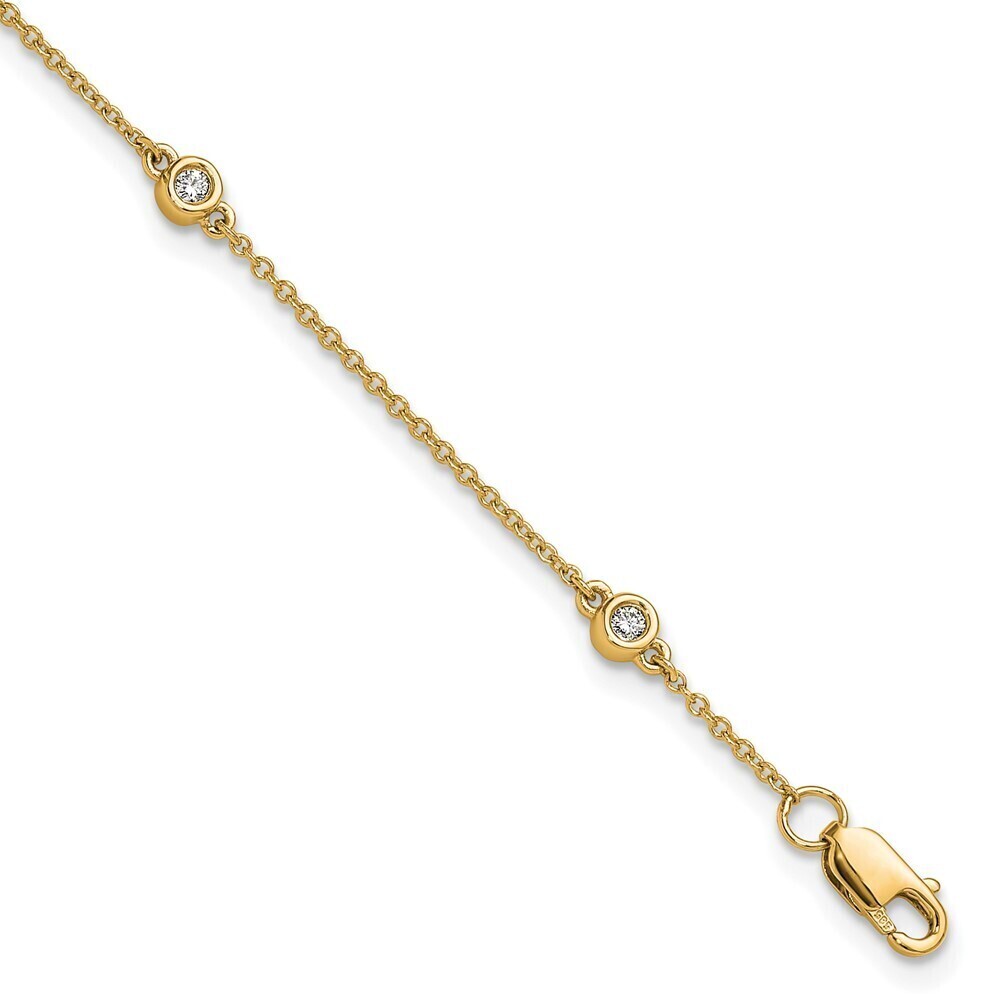 Kazi Luxury 14k Diamond Station Cable Bracelet
